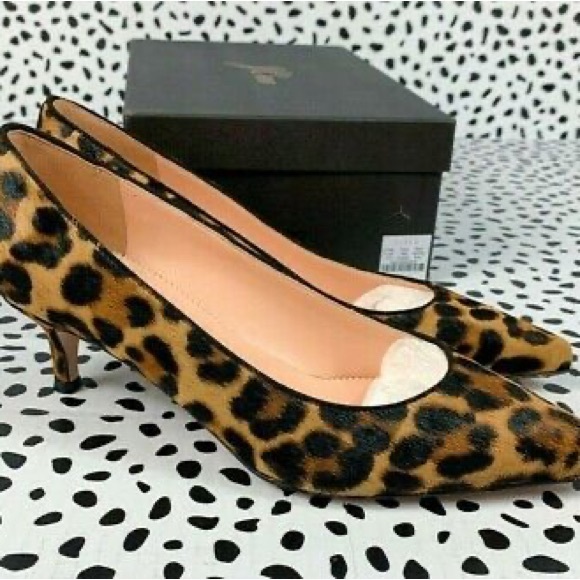 Jcrew NWT NWB Leopard Print calf hair  kitten Heels pump - Picture 8 of 8